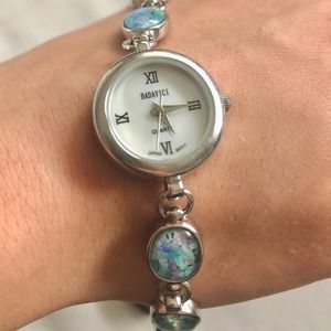 Vintage Opal Mosaic Bracelet Watch